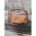 Handcrafted Brown Leather Shoulder Bag With Intricate Stitching Cutout Handles &