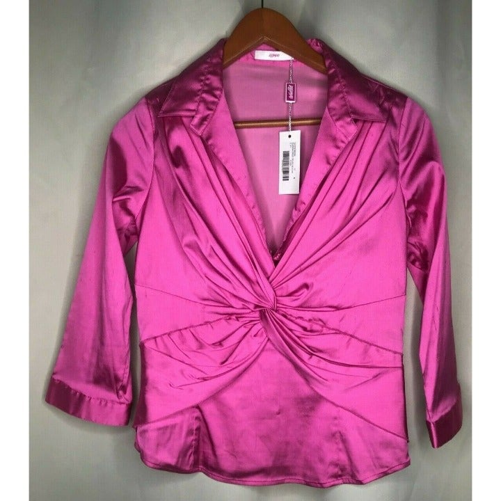 Leggiadro Dupioni Criss Cross Fuxia Blou
