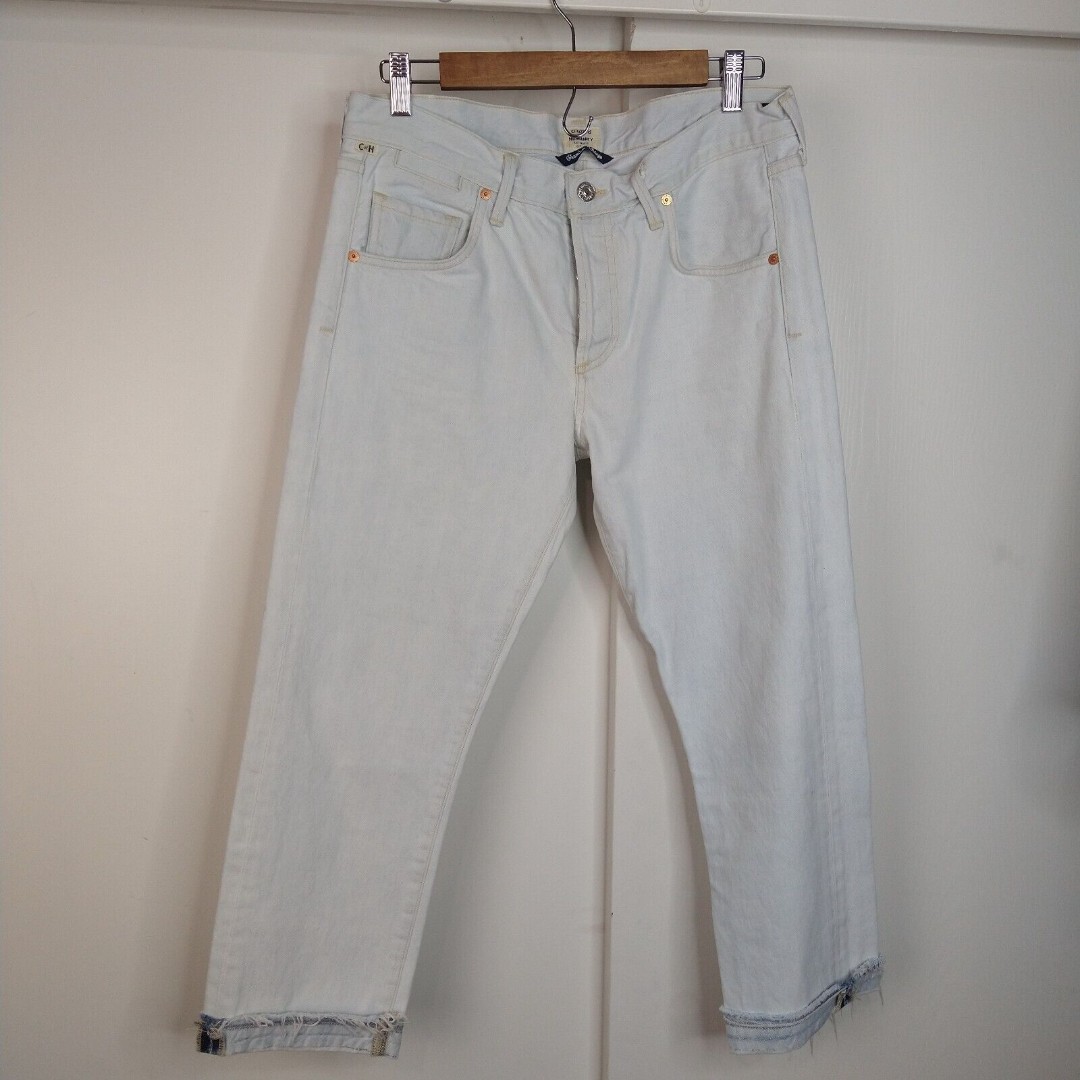 Citizens Of Humanity Emerson Crop Slim Boyfriend Jeans Womens Size 28 Light Wash
