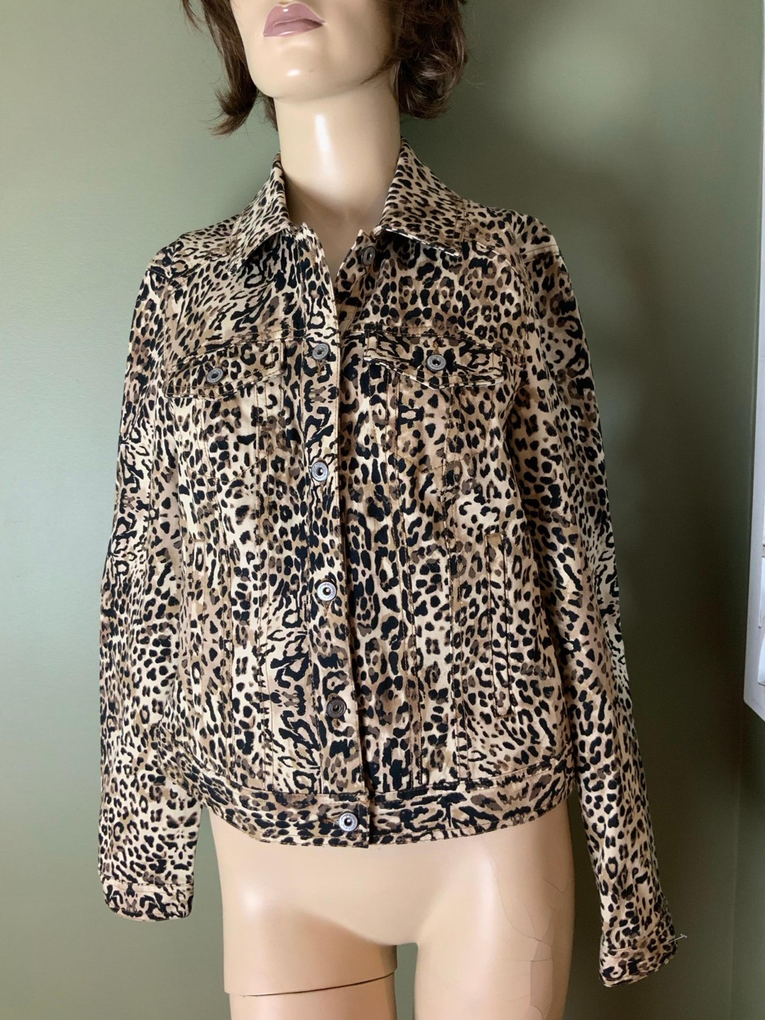 INC International Concepts animal print jean jacket size small brand new no tags