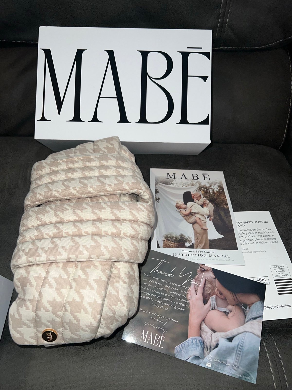 MABE the monarch baby carrier Houndstooth new