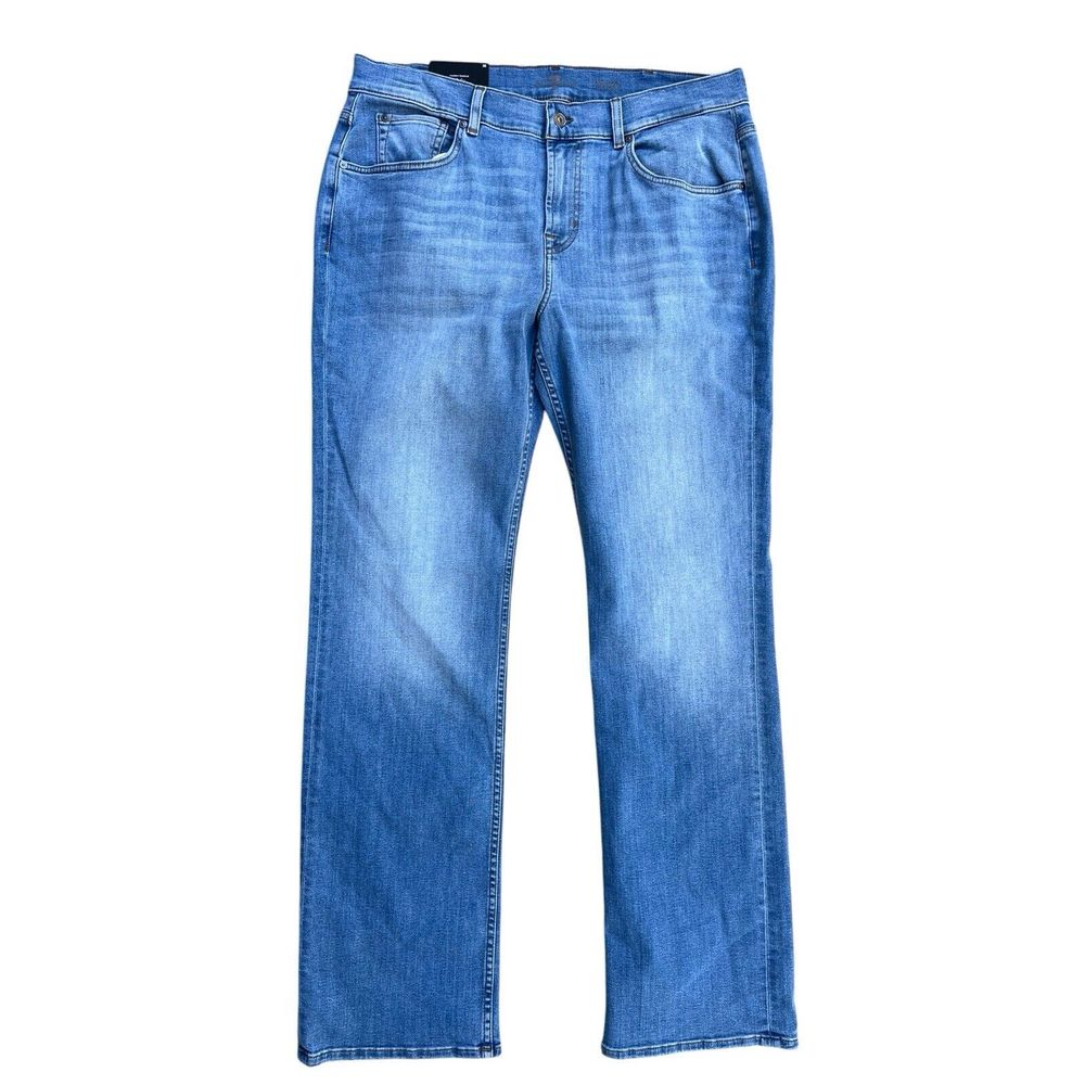 7 For All Mankind Mens Jeans Brett Bootcut Stretch Blue Wash, Size 36