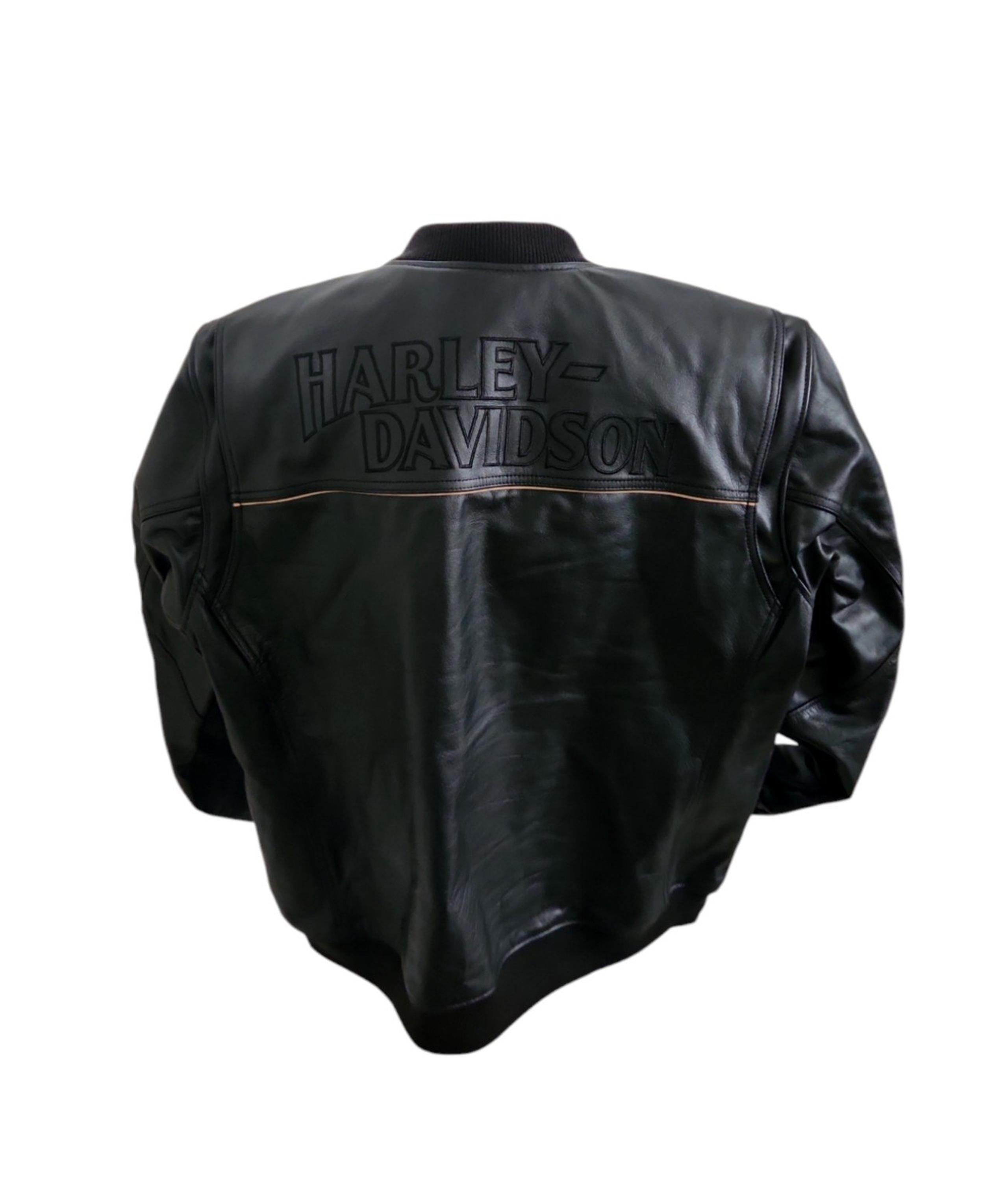 Harley Davidson Men The Citizen Bomber 100% Leather Motorcycle Jacket Black 2XL