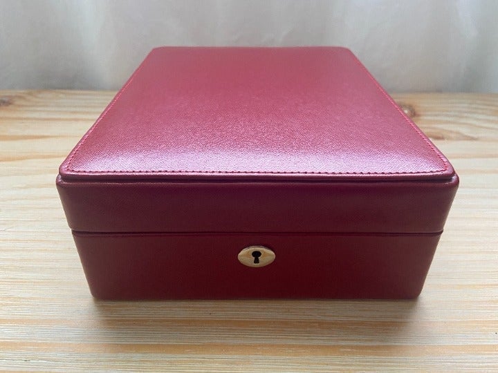 Bey Berk Genuine Red Leather Watch Box. 4-Watch Slots - Brand New