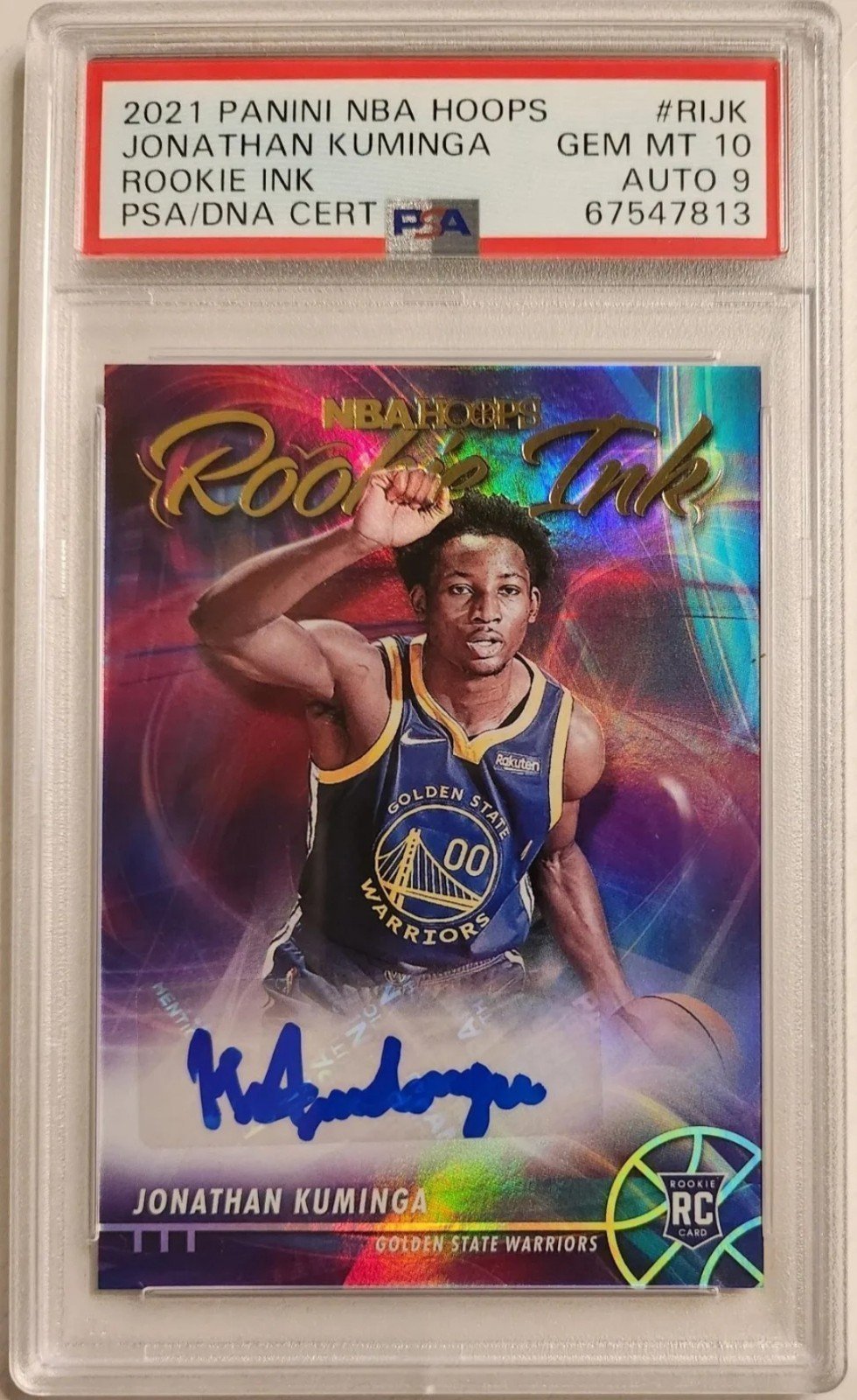 JONATHAN KUMINGA RC 2021 Panini NBA Hoops Rookie Ink #RIJK PSA 10 GEM MINT POP 5