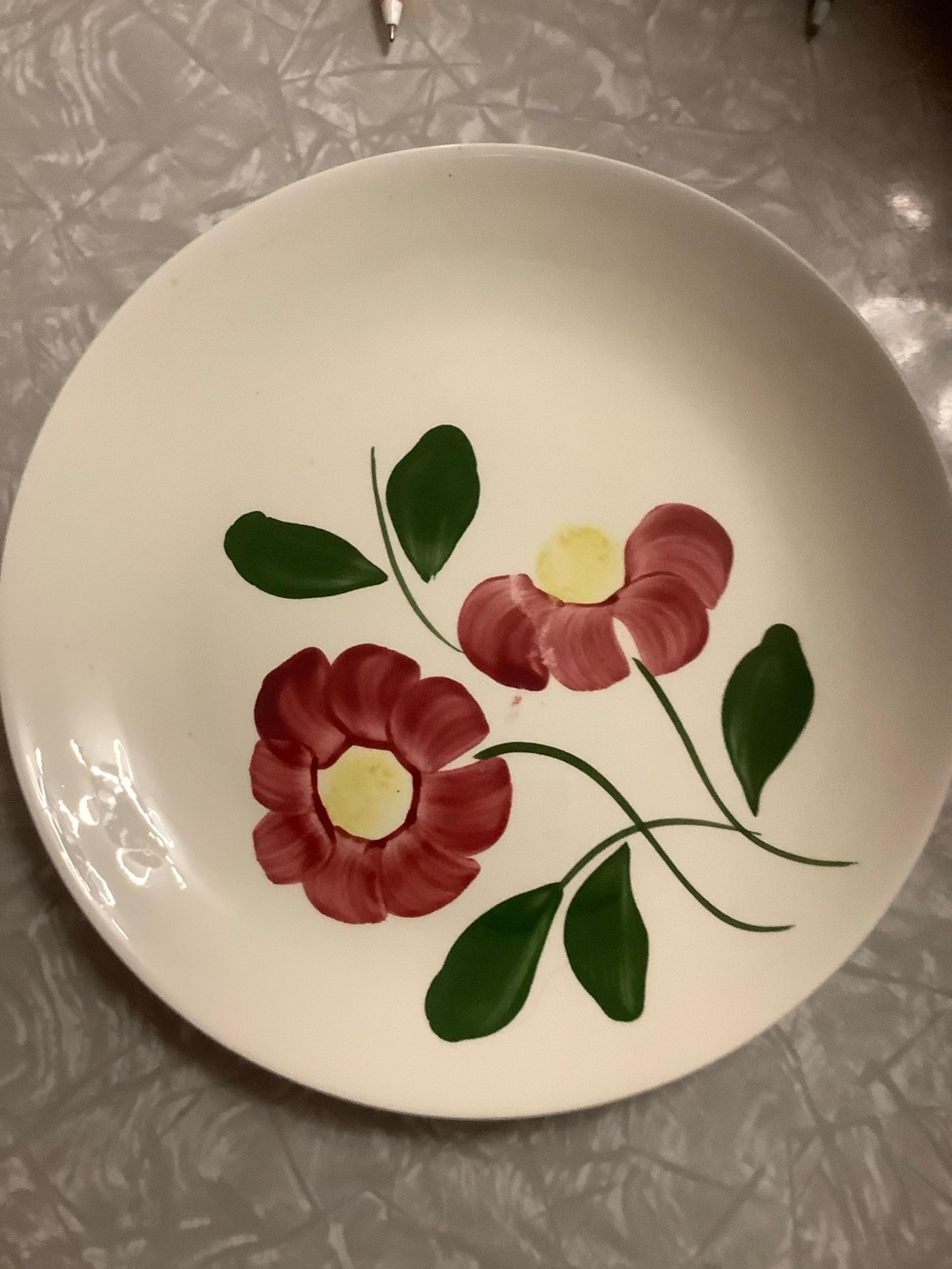 Southern hand painted under the glaze dinner plate Buchanan style