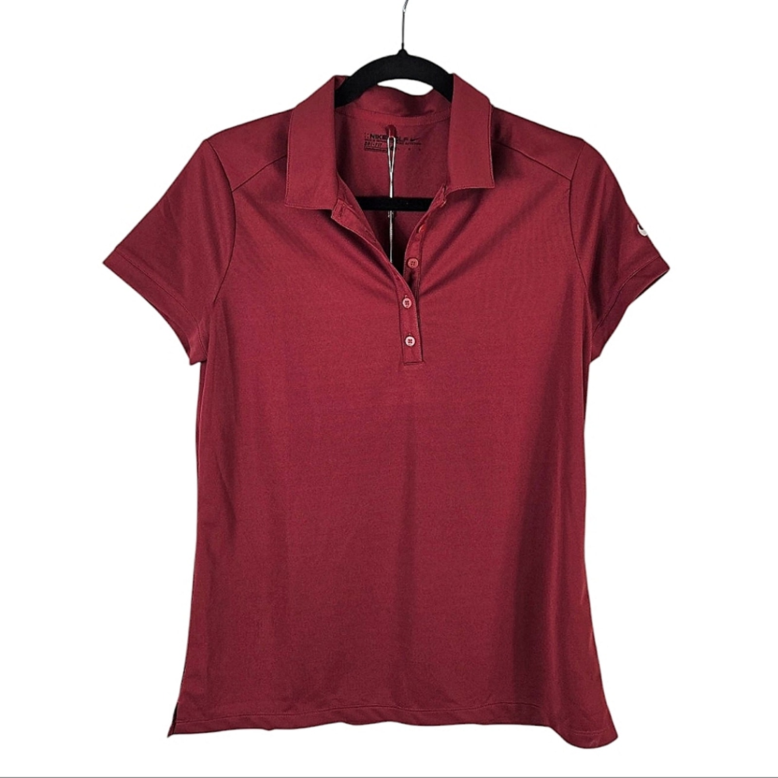 Nike Womens Dark Red Dri-fit Golf Polo