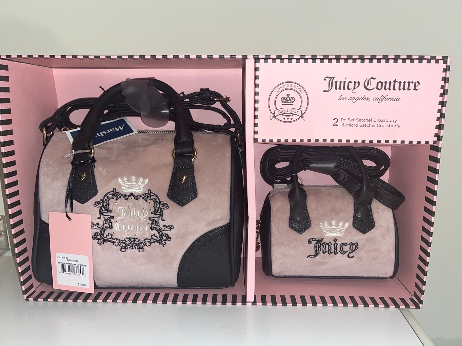 Juicy Couture 2pc Set Satchel Crossbody & Micro Satchel Crossbody w/ box