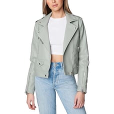 BLANKNYC faux leather moto Blue jacket size Small NWT