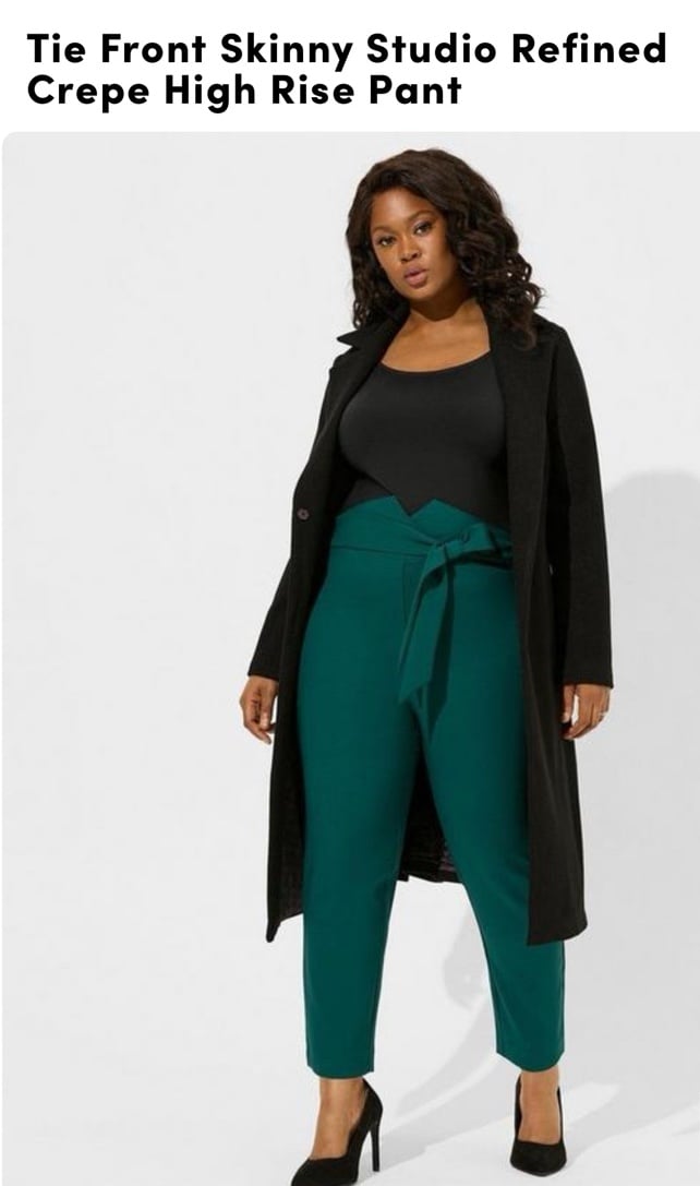 Tie Front skinny Studio Refined Crepe high rise pant