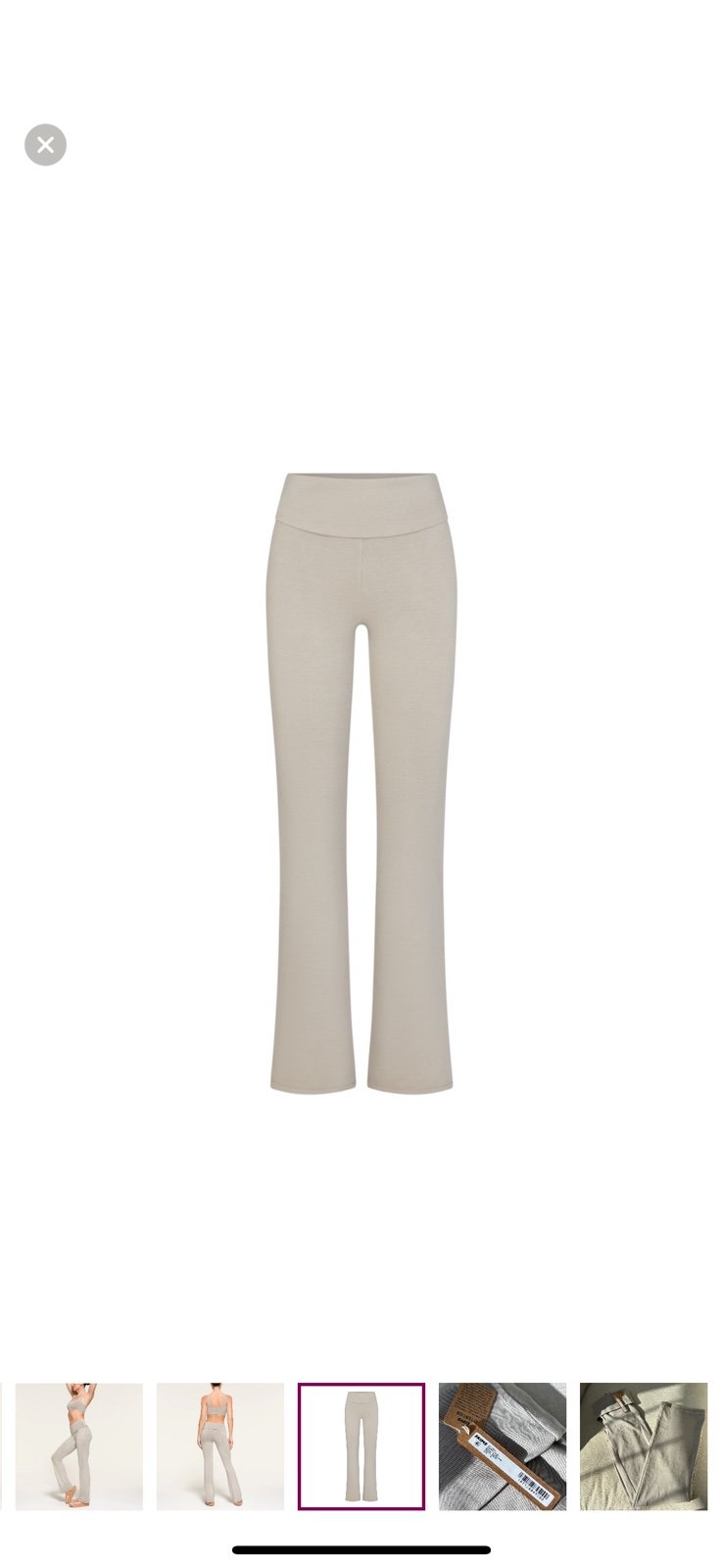 Skims outdoor fold over pants size small, color stone.