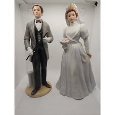 Home Interiors Vtg Bride And Groom Figurines 9 Inch Victorian Style Homco Tawain