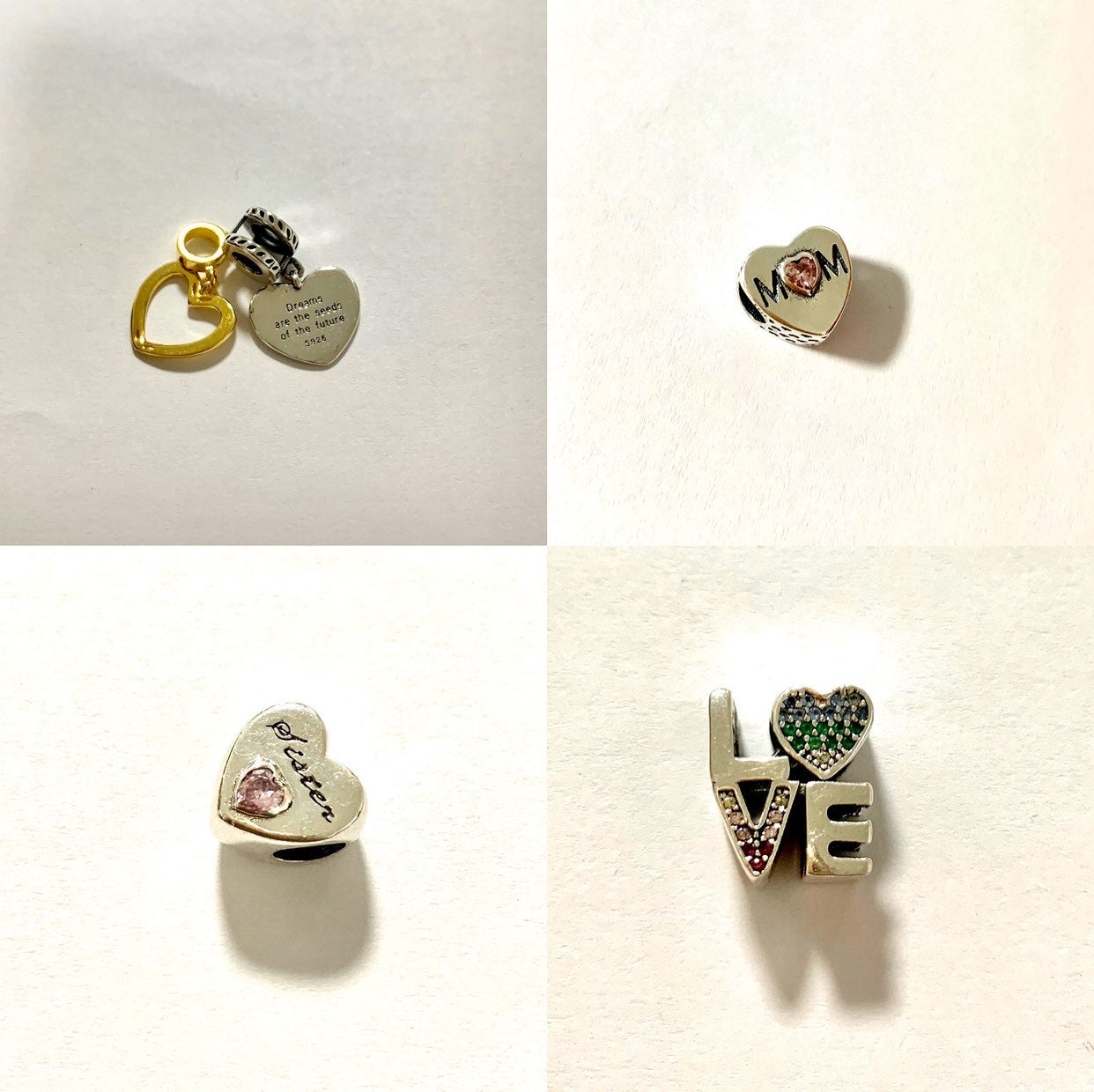 925 Sterling Silver Pandora Charm 4pcs.