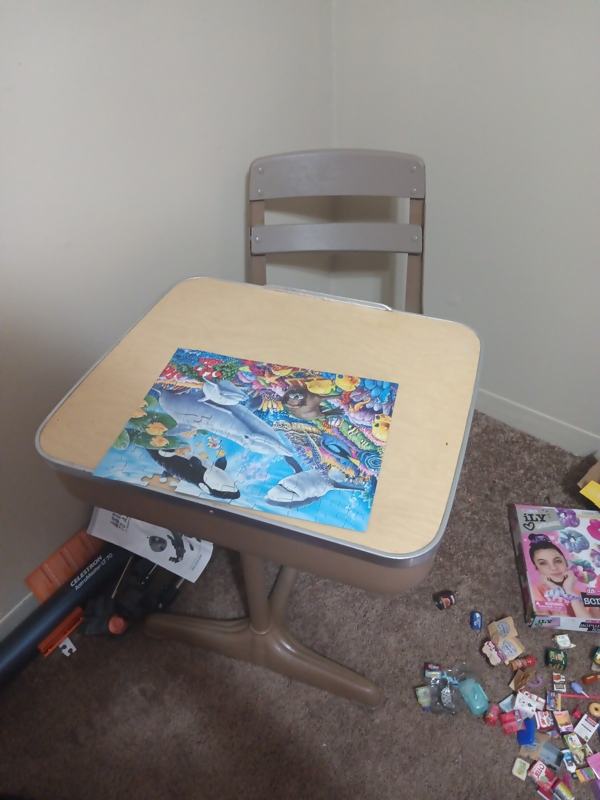 Vintage school desk, real from historical schoolhouse