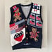 Vintage 90s Sweater Loft Patriotic July 4th Teddy Bear Sweater Vest Size Medium