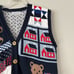 Vintage 90s Sweater Loft Patriotic July 4th Teddy Bear Sweater Vest Size Medium