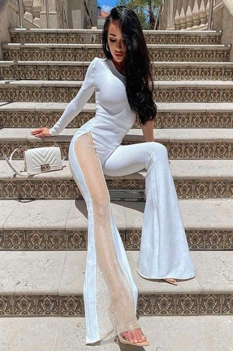 white jumpsuit