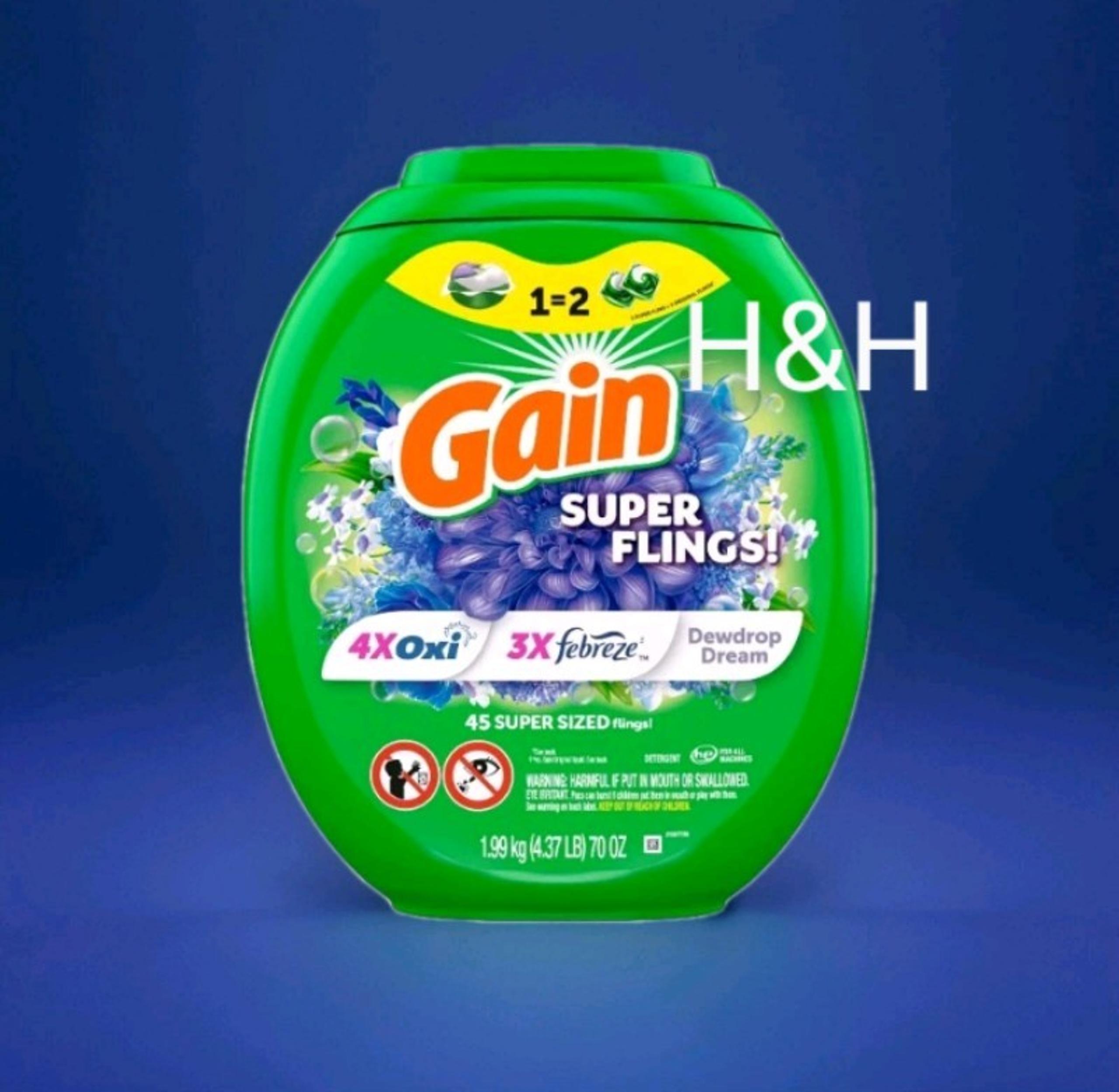 Gain RELAX Super Flings Oxi Pacs Gain Laundry Detergent Packs Gain Flings 45 Ct
