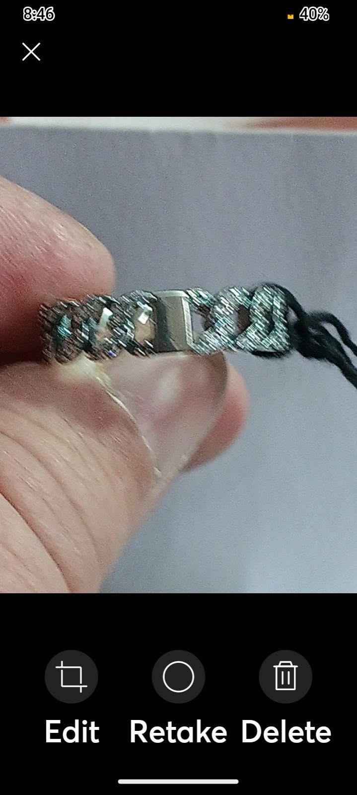 Pandora authentic brand new sparkling sterling silver pave cuban chain ring 8