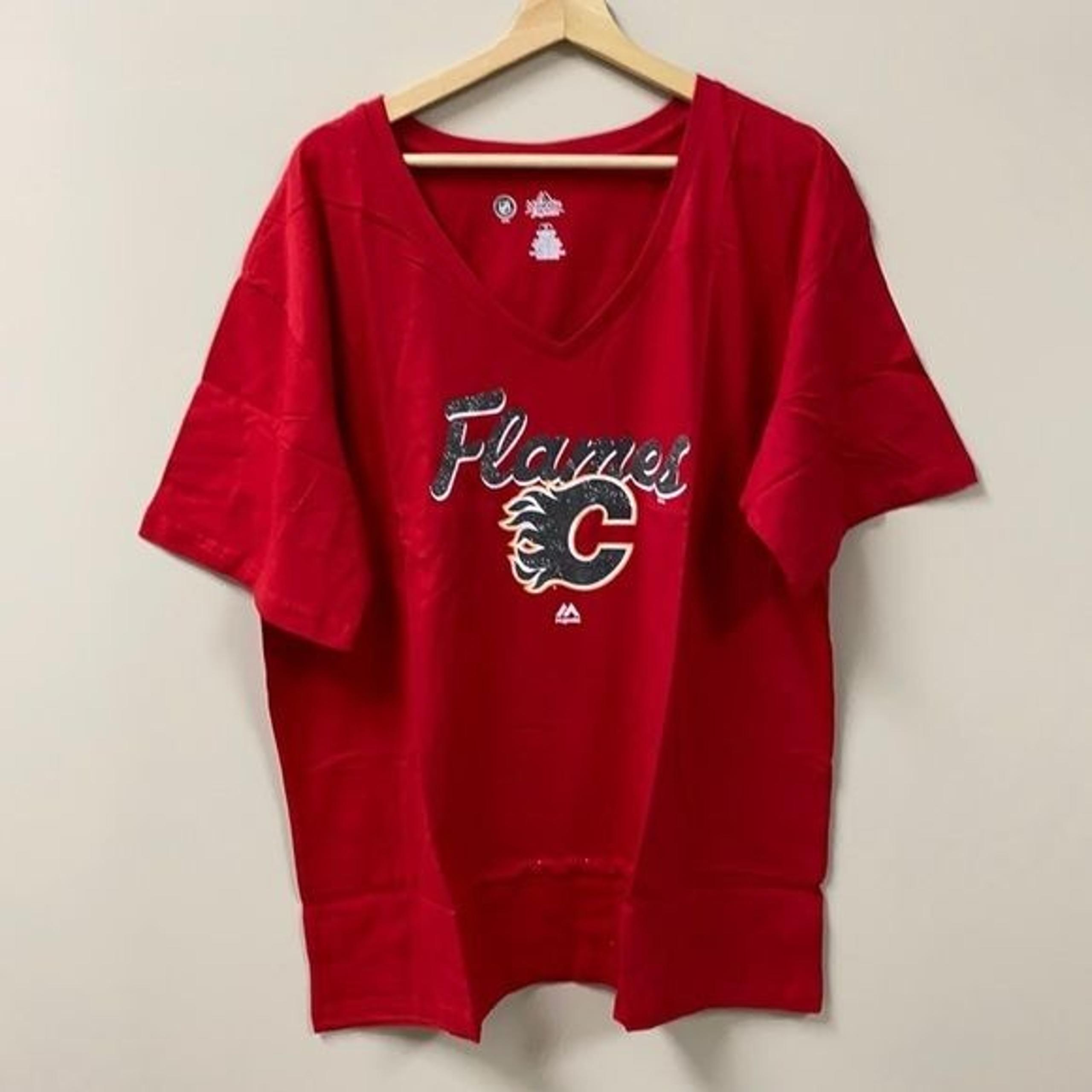 Majestic Calgary Flames Women's Shirt, Size 1x