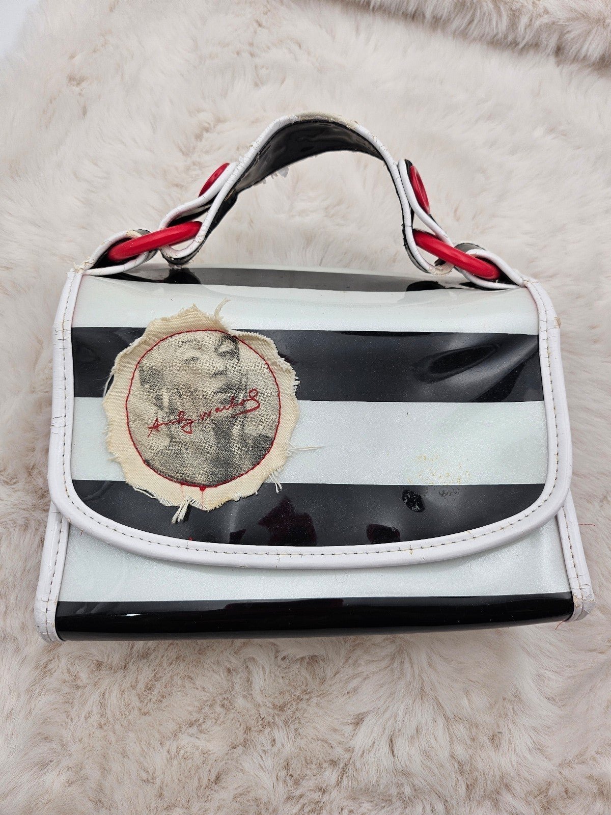 Andy Warhol vintage loop pencil cosmetic case white vinyl edie sedgwick edition