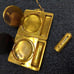 Vintage LaMode compact makeup case chain tassel
