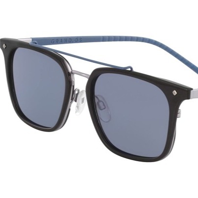 NEW Cole Haan CH 6066 001 Black & Blue Sunglasses with Grey Lenses