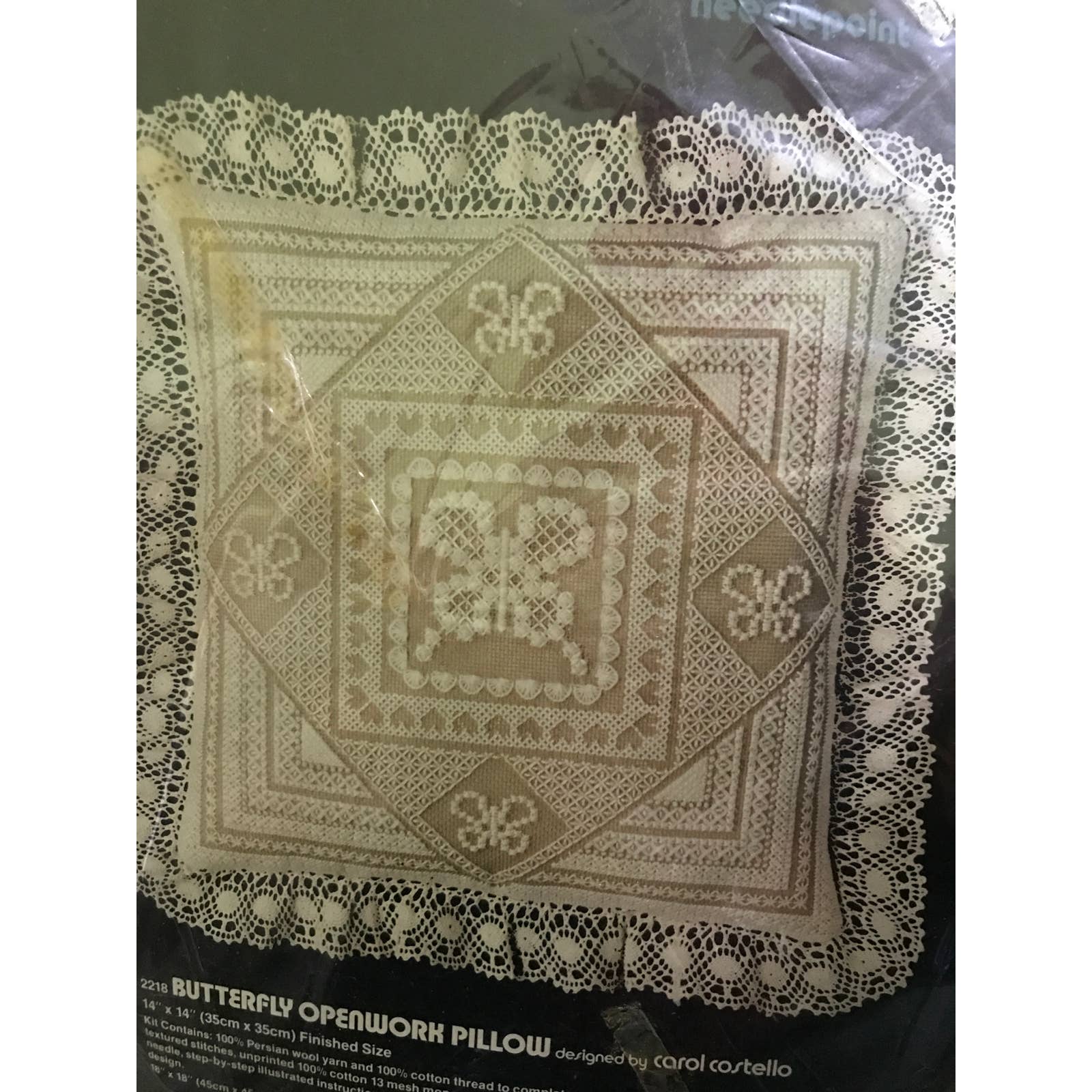 Dimensions 2218 Butterfly Openwork Pillow Kit unopened