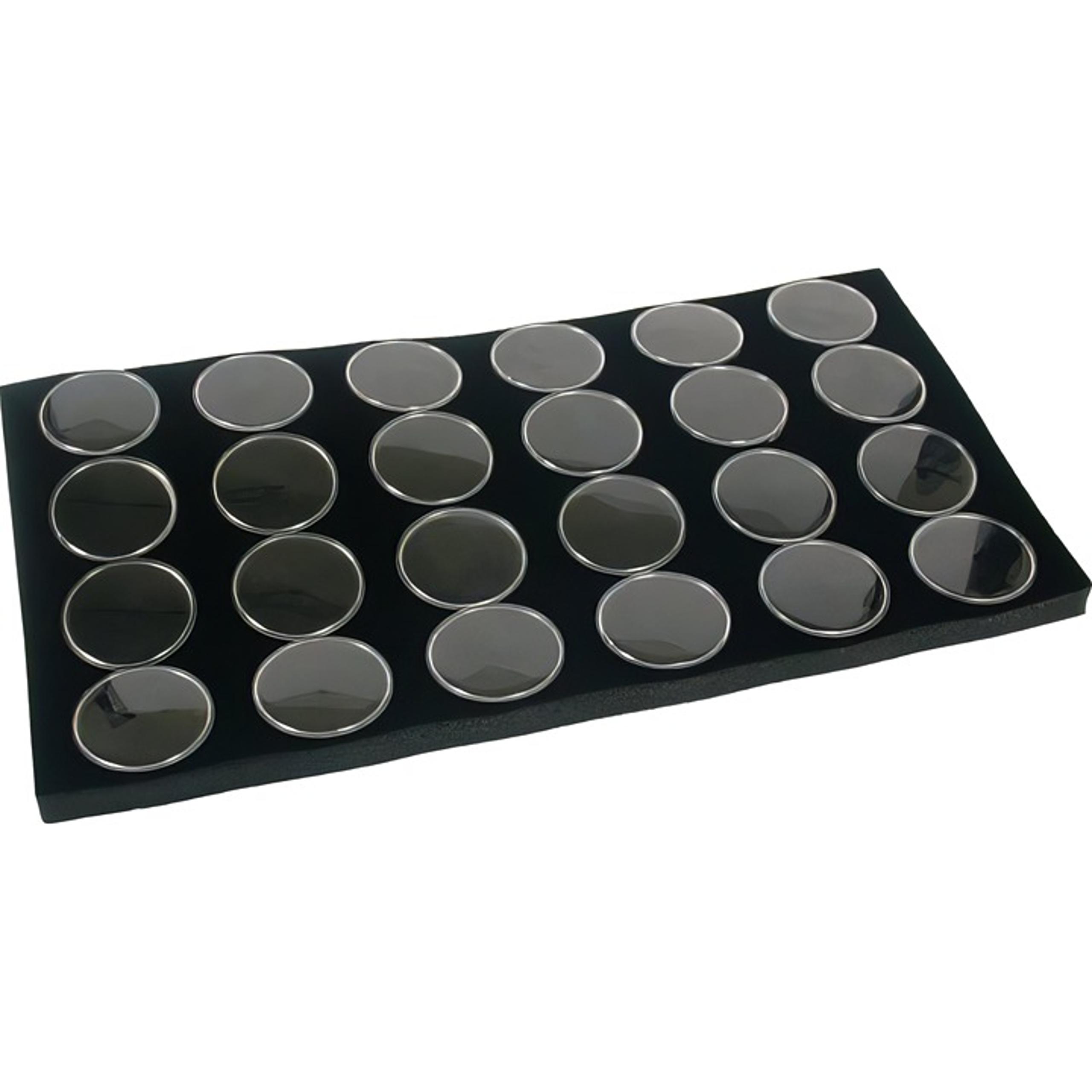 24 Black Foam Gem Jars Gemstone Storage Insert Display 14 1/4" x 7 3/4"