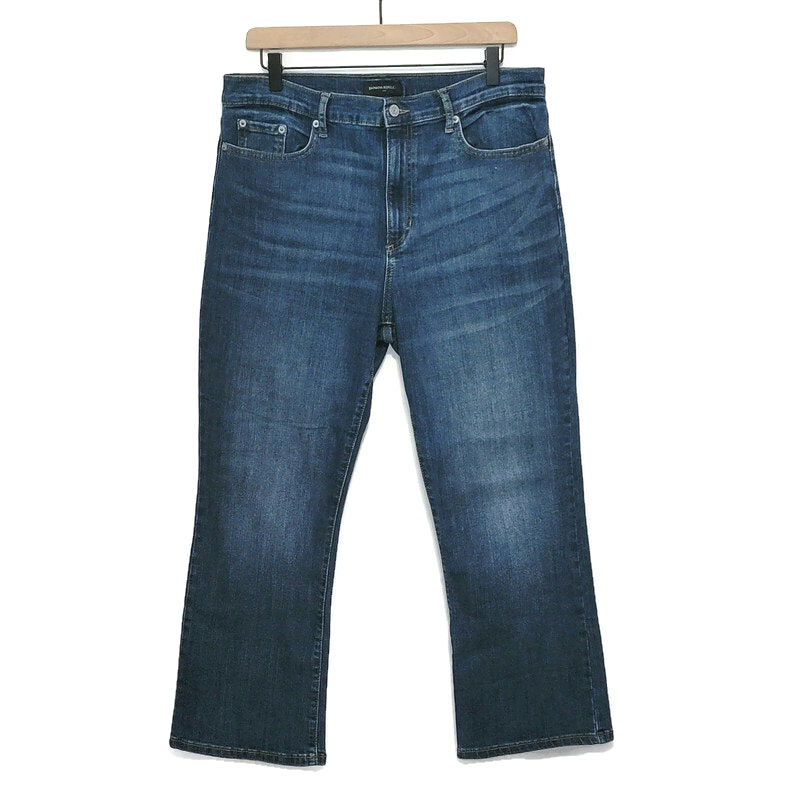 Banana Republic Flare Crop High Rise Medium Wash Blue Classic Denim Jean Size 31