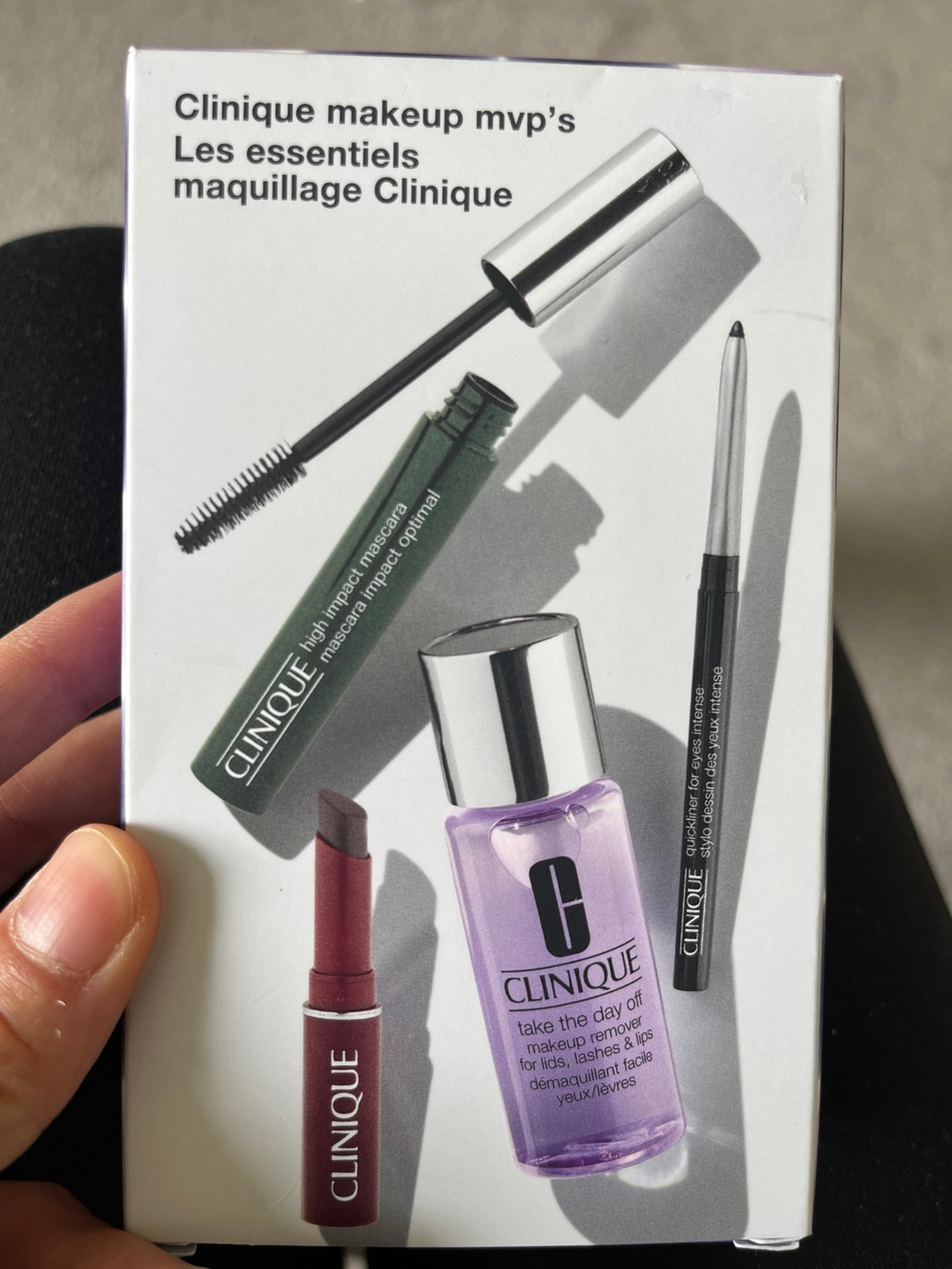 Clinique mascara, eyeliner, makeup remover set