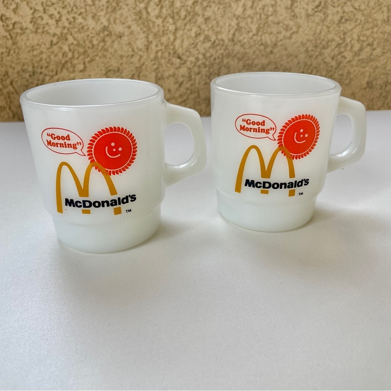 Vintage McDonald’s Milk Glass Cups Set of 2