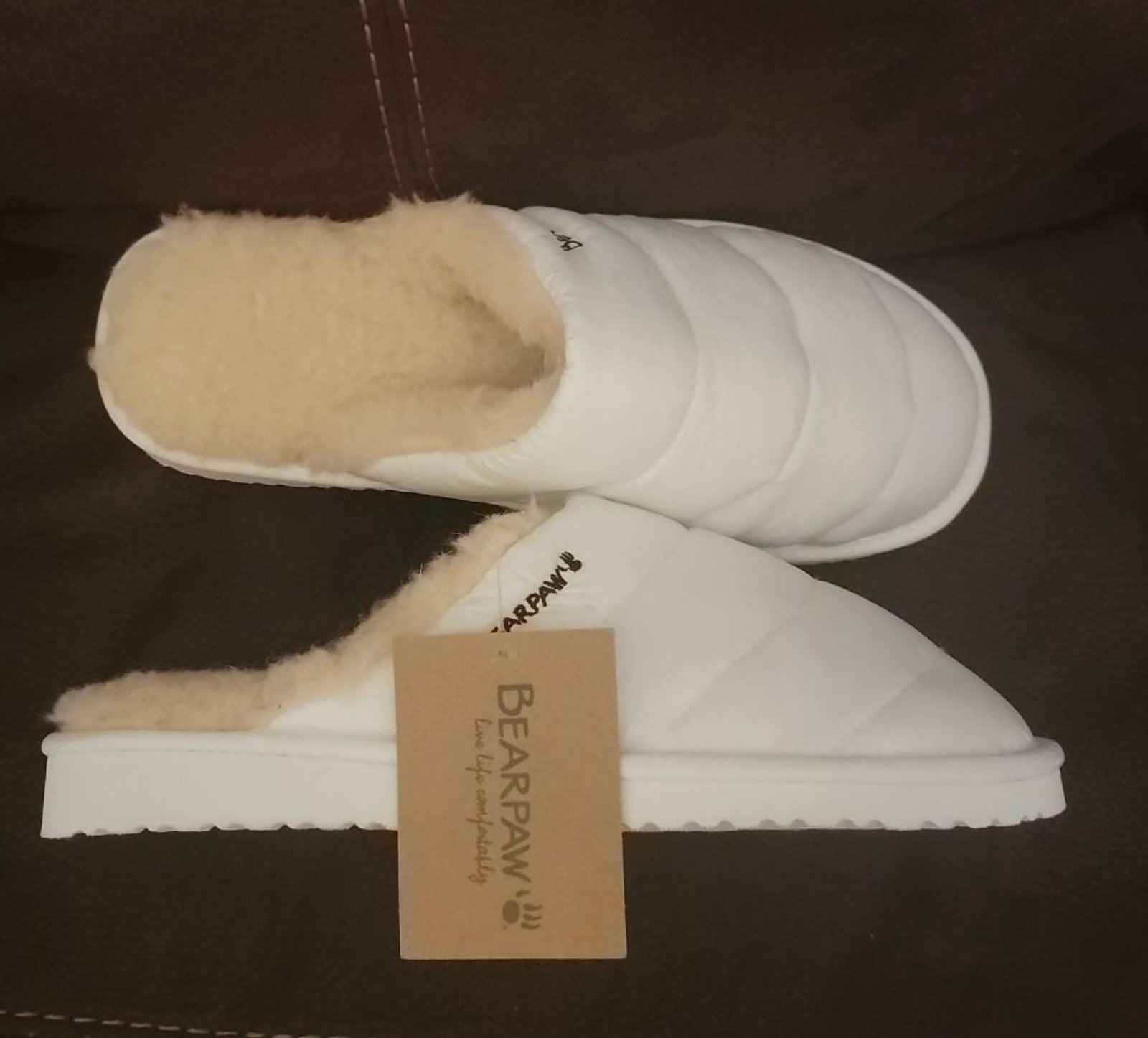 Bearpaw White Slippers