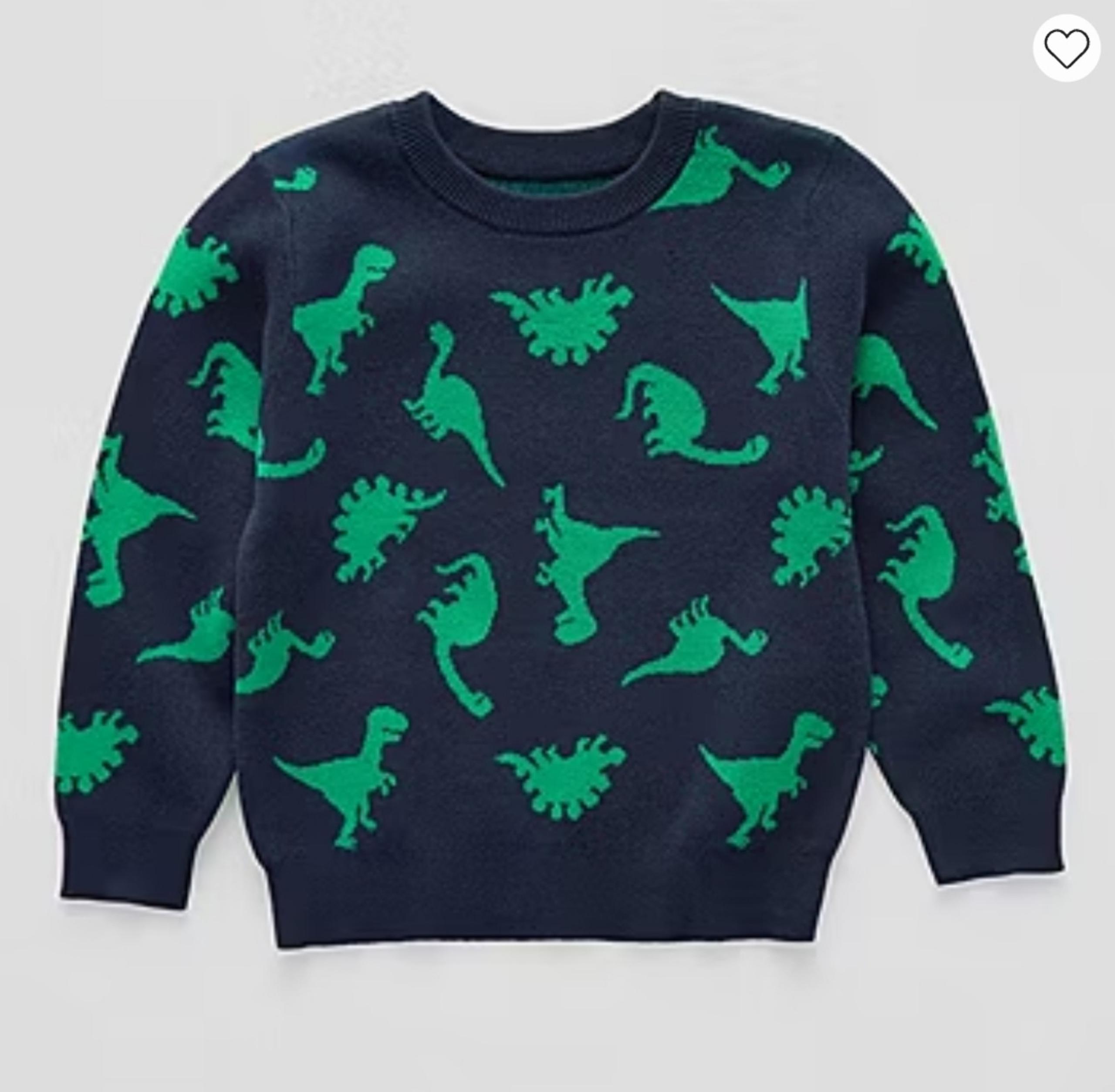 Baby Boys Sweater Top Size 18 Months Navy Blue Green Dinosaurs Preppy Club NWT