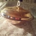 Silver-plated Pyrex casserole server.