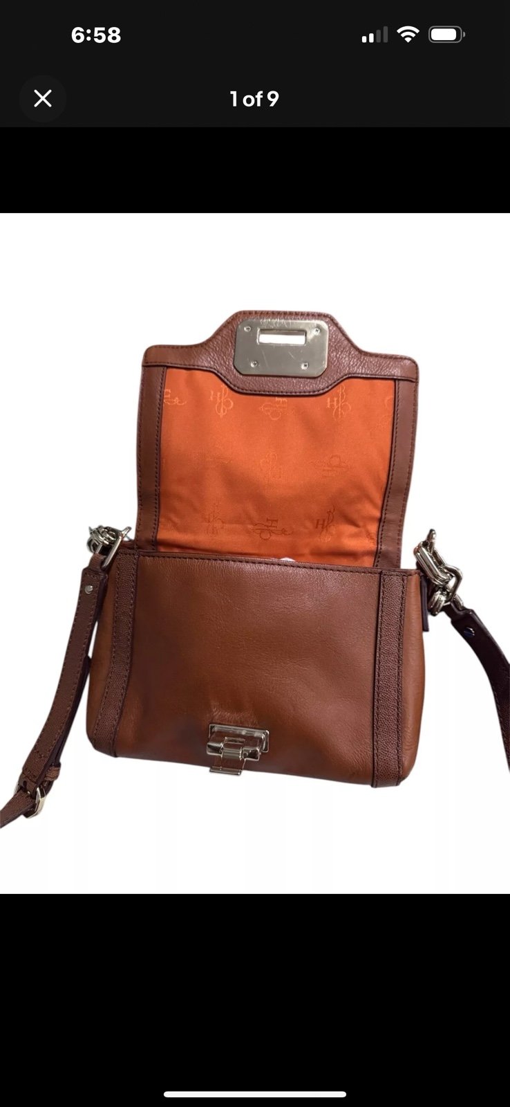 Cole Haan MARISA CROSSBODY Brown VINTAGE VALISE II Pebbled Leather NWT
