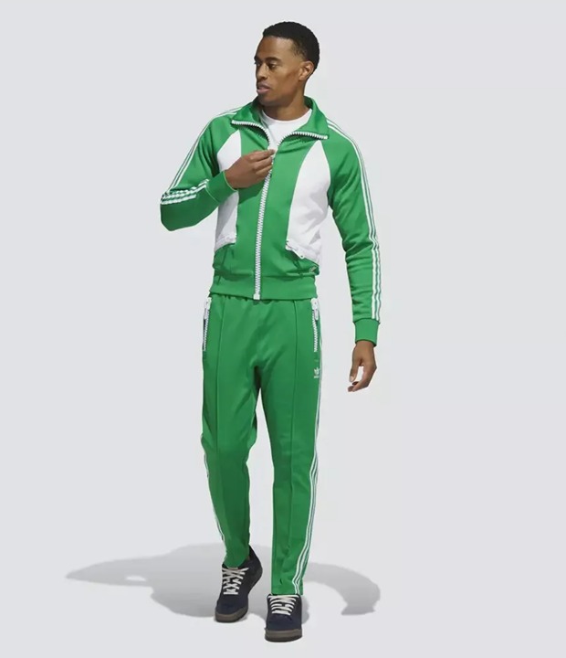 adidas Originals Jeremy Scott Big Zip Tracksuit (Jacket & Pant) Green/White Sz M