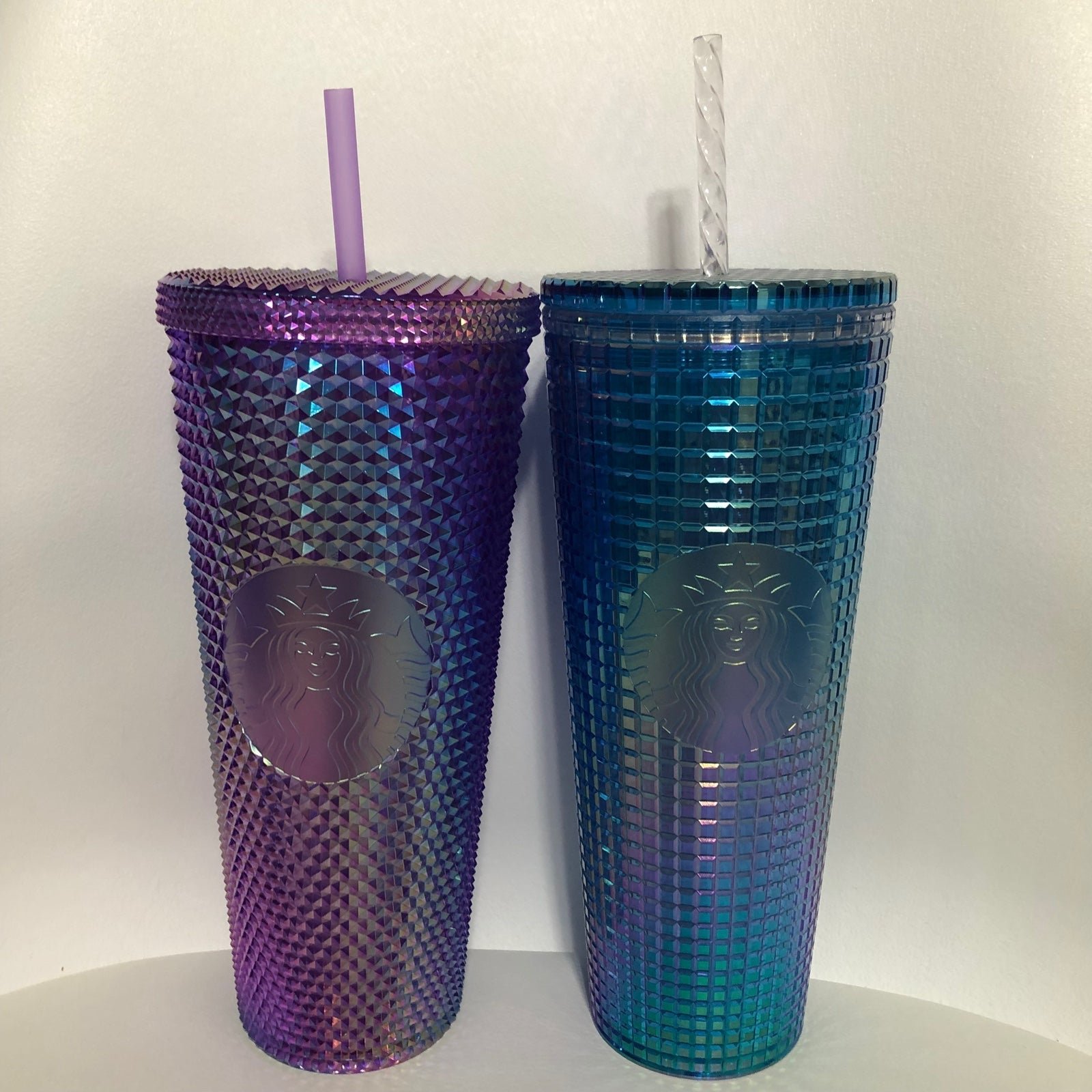 Starbucks Asia Released Studded and Grid Iridescent Venti Cold Cups