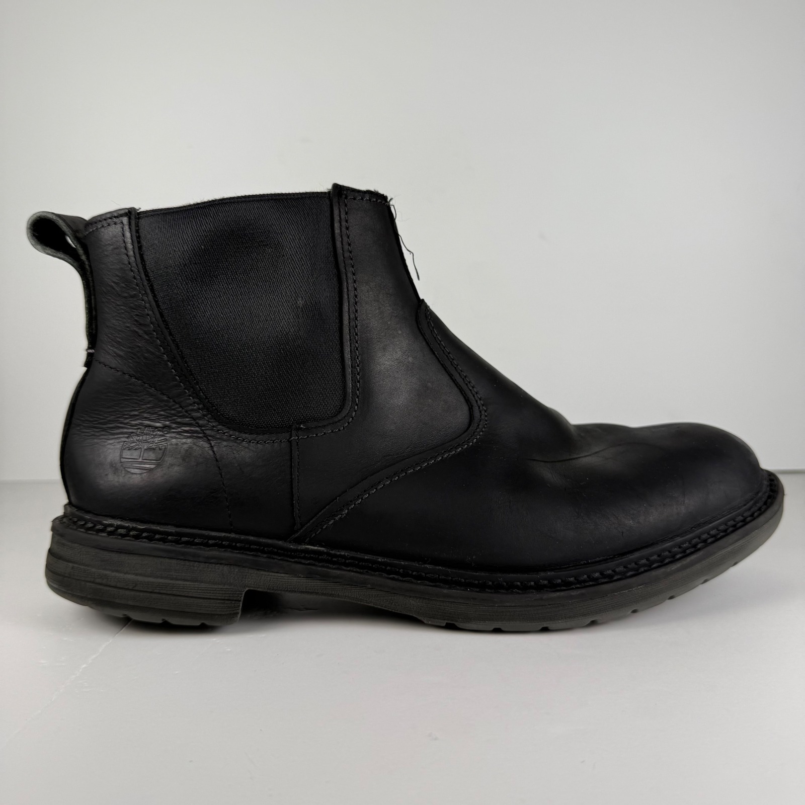 Timberland Logan Bay Leather Chelsea Boots Work Ankle Pull On Black Size 11