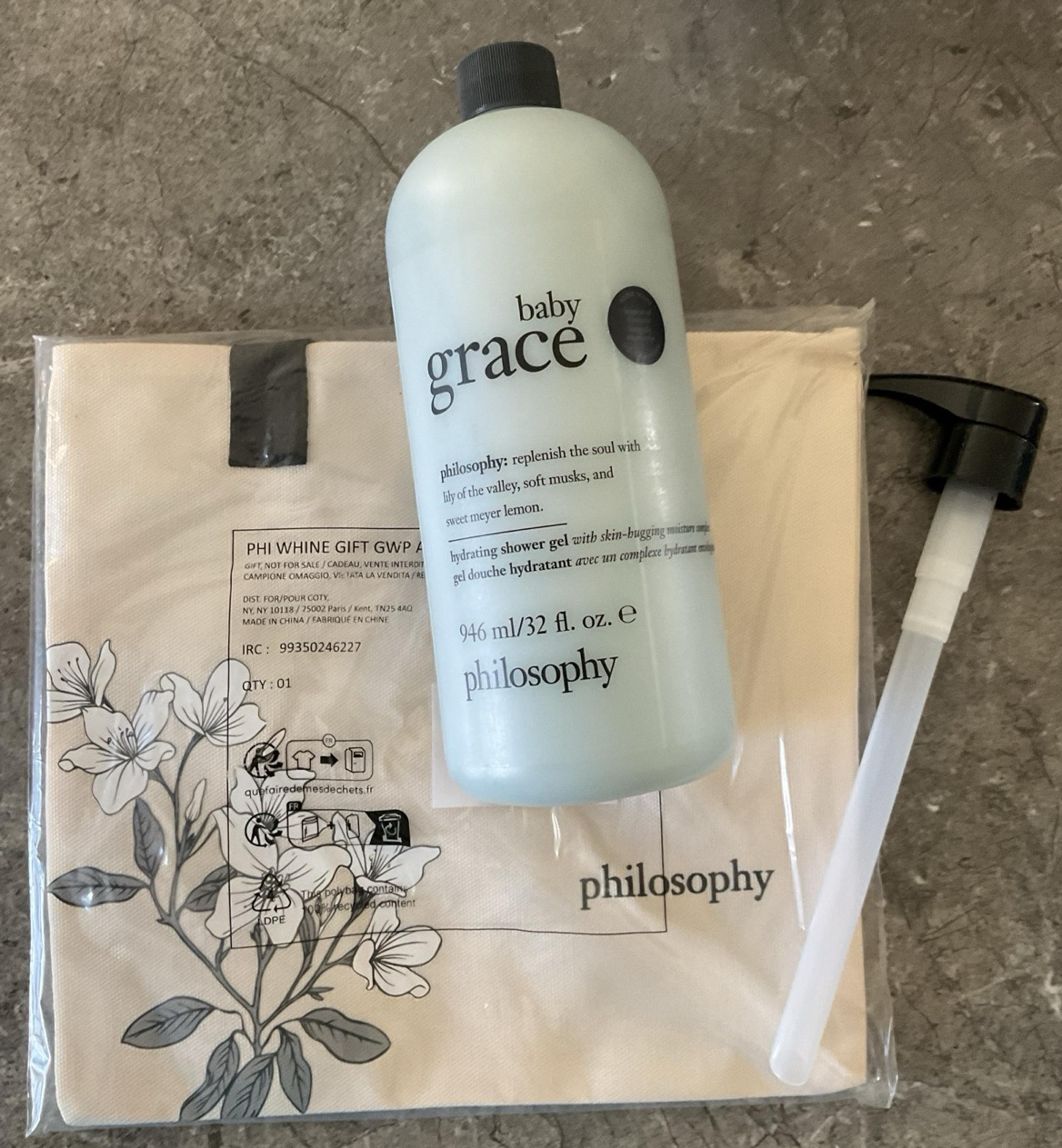 Philosophy Baby Grace Shampoo Bubble Bath & Body wash 32oz SEALED w/ pump & bag