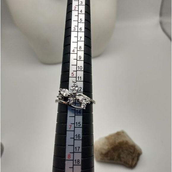 Size 6 mine cut sparkle crystal ring