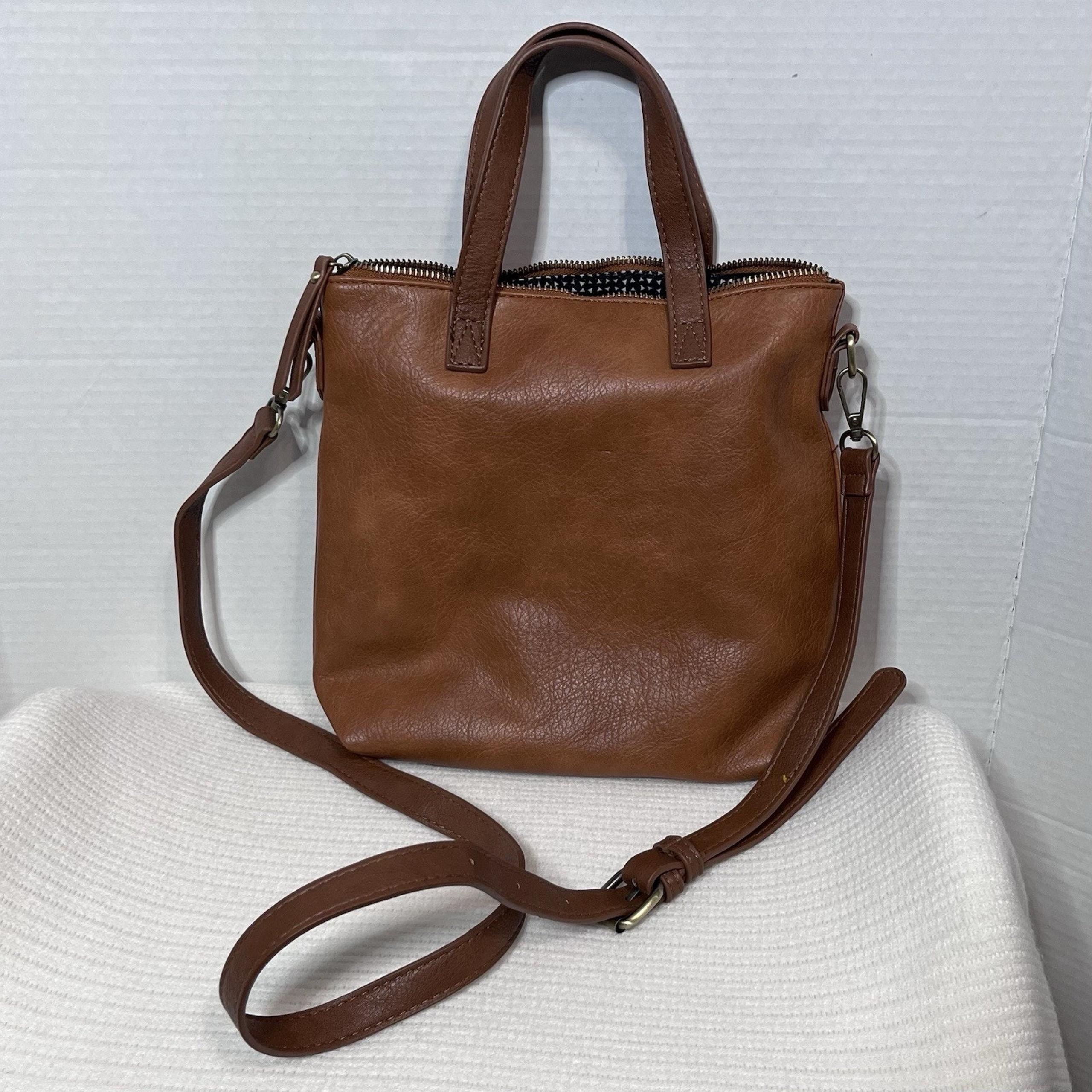Antik Kraft Brown Crossbody Purse Handles & Adjustable Strap Vegan Leather GUC