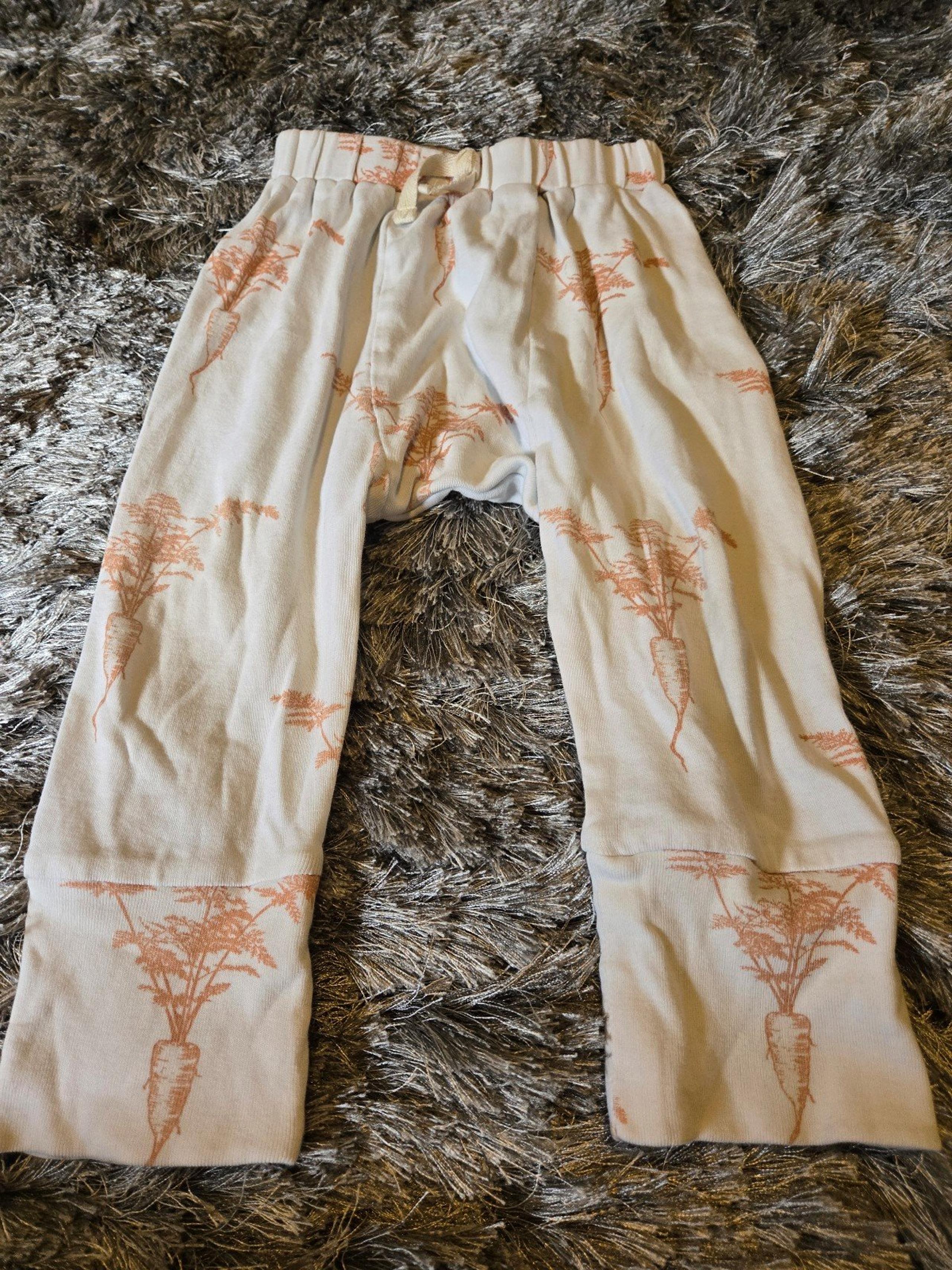 Kate Quinn baby boy pants bottoms white orange carrots toddler size 2t
