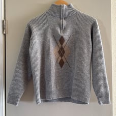 VTG 100% Lambswool Argyle Preppy Academia 1/4 Zip Sweater Sz Medium