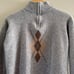 VTG 100% Lambswool Argyle Preppy Academia 1/4 Zip Sweater Sz Medium