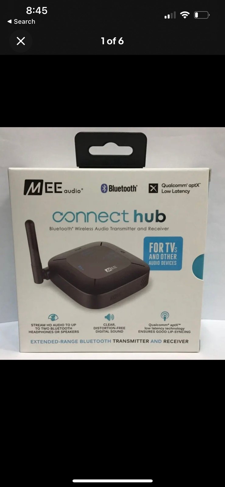 (MA3) MEE audio AF-CH-BK Connect Hub Bluetooth Audio Transmitter - Black