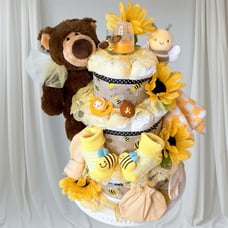 Honey Teddy Bear Diaper Cake, Bee Baby Shower