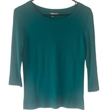 Halogen Women's Size Medium Teal Green 100% Merino Wool Sweater