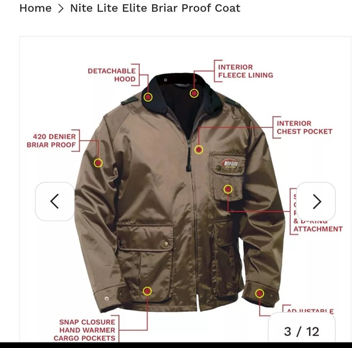 NiteLite Outdoor Gear 3 Season Jacket /Weather Resistant/Detachable Hood. Medium