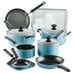20 Pc Easy Clean Aluminum Nonstick Cookware Pots and Pans Set, Aqua